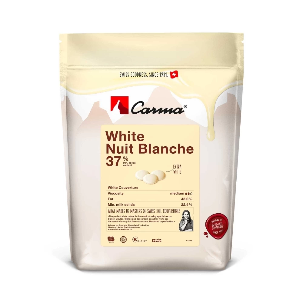 Carma White Nuit Blanche 37% Couverture Chocolate Buttons 1.5kg 1 Carma White Nuit Blanche 37% Couverture Chocolate Buttons 1.5kg