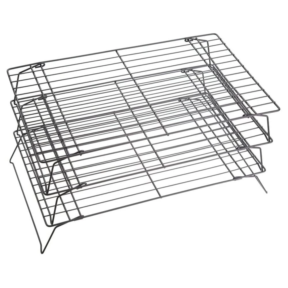 Kitchencraft 3 Tier Non-stick Stackable Cooling Trays Racks - 16" / 40cm 1 Kitchencraft 3 Tier Non-stick Stackable Cooling Trays Racks - 16" / 40cm