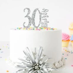 Alternative view of Make A Wish Silver Glitter - Number Acrylic Topper