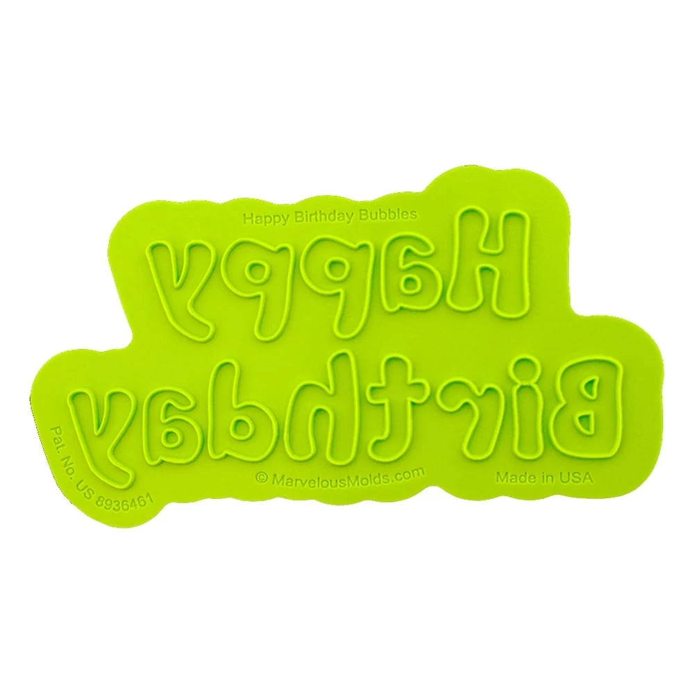 Marvelous Molds Happy Birthday Bubble Flexabet Onlay 1 Marvelous Molds Happy Birthday Bubble Flexabet Onlay