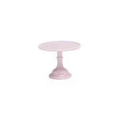 Mosser Baby Pink Glazed Milk Glass Cake Stand