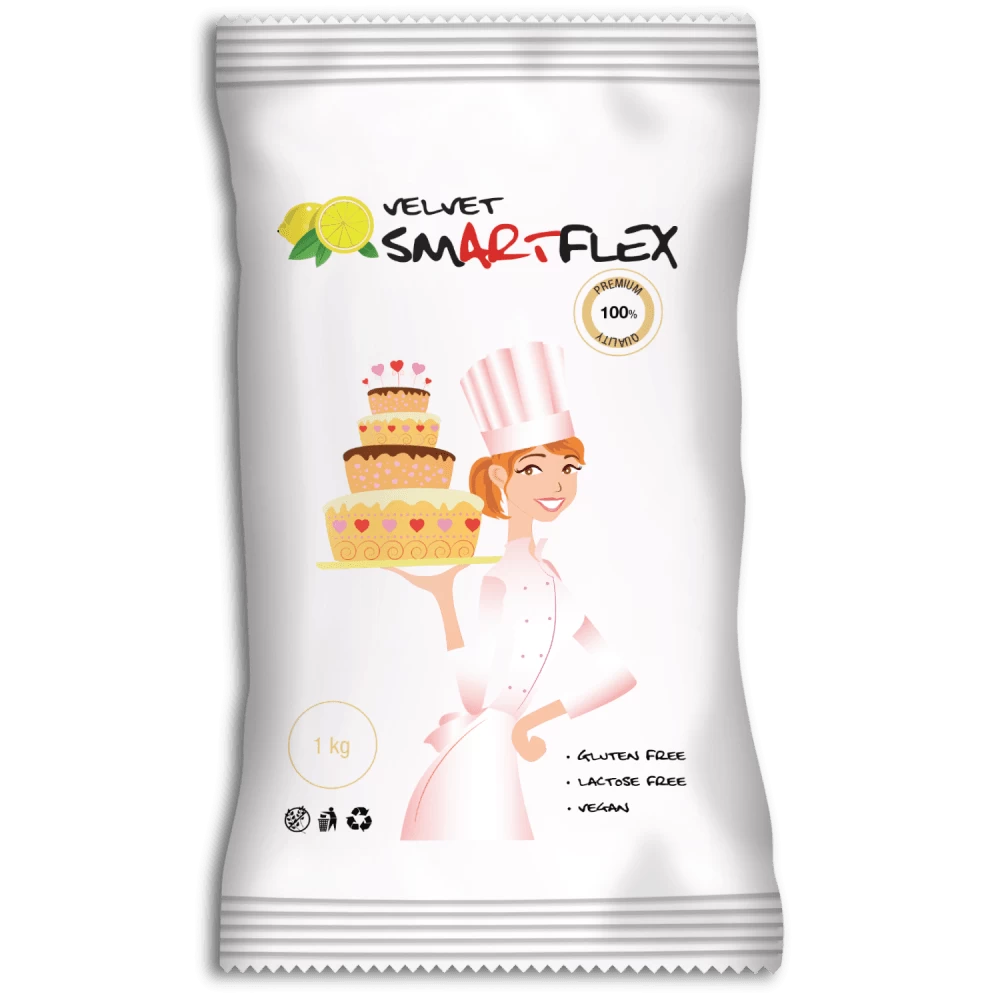 SmartFlex White Velvet Lemon Flavoured Sugarpaste 1KG 2 SmartFlex White Velvet Lemon Flavoured Sugarpaste 1KG - Image 2