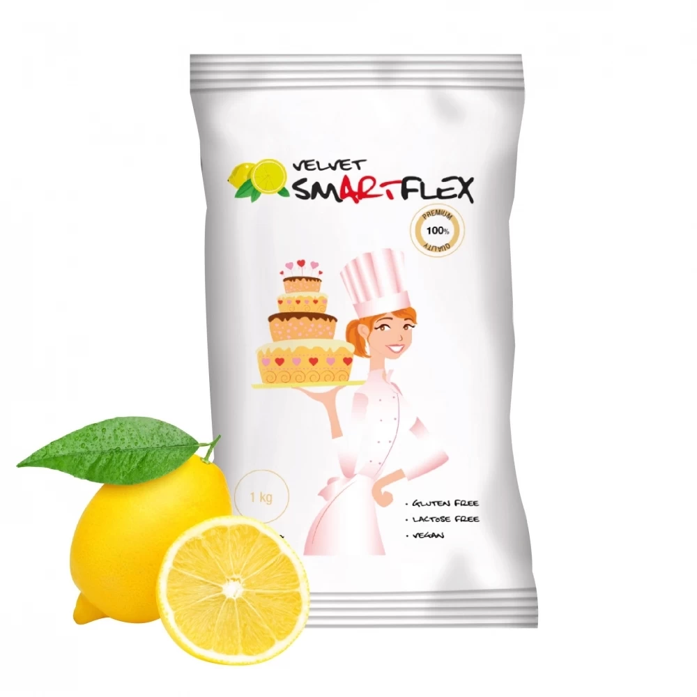 SmartFlex White Velvet Lemon Flavoured Sugarpaste 1KG 1 SmartFlex White Velvet Lemon Flavoured Sugarpaste 1KG