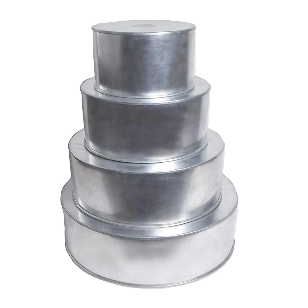 The Cake Decorating Co. Set Of 4 Tier Round Baking Tins - 3 Inch Deep 2 The Cake Decorating Co. Set Of 4 Tier Round Baking Tins - 3 Inch Deep - Image 2