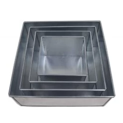 The Cake Decorating Co. Set Of 4 Tier Square Cake Baking Tins - 3 Inches Deep